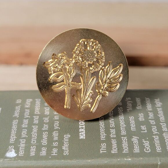 3D Embossed Wax Seal Stamp "Holy Family Floral Trio" - NEW - Picture 2 of 6